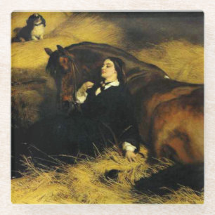 Woman and Horse Glass Coaster