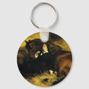 Woman and Horse Key Ring