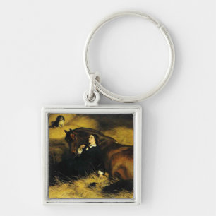 Woman and Horse Key Ring