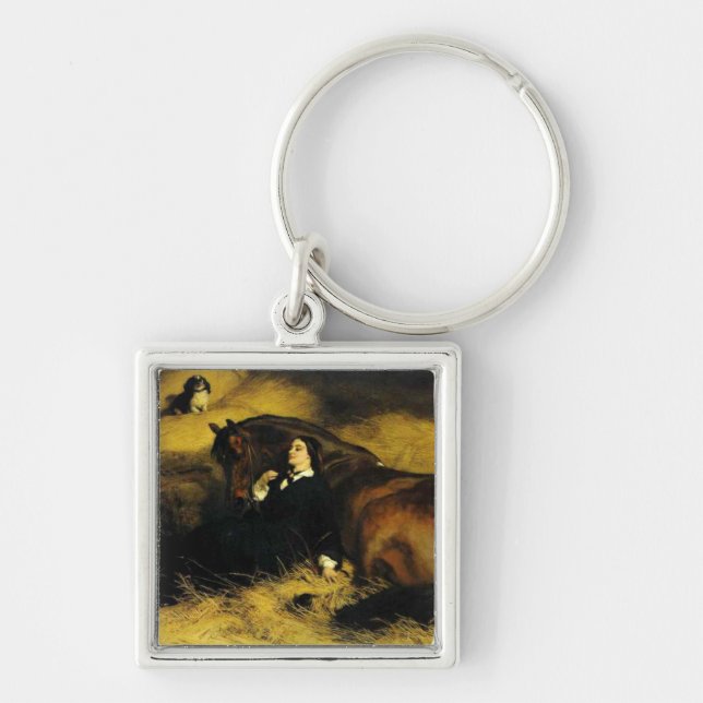 Woman and Horse Key Ring (Front)