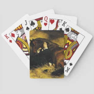 Woman and Horse Playing Cards