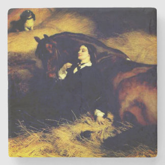Woman and Horse Stone Coaster