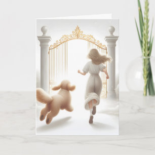 Woman and Labradoodle At Heaven's Gate Card