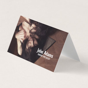 Woman and mirror business card