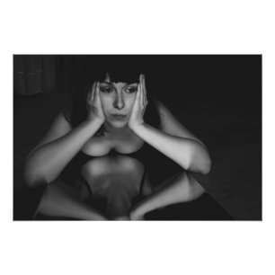 Woman and mirror photo print