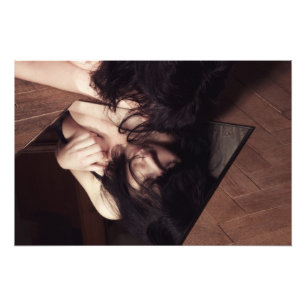 Woman and mirror photo print