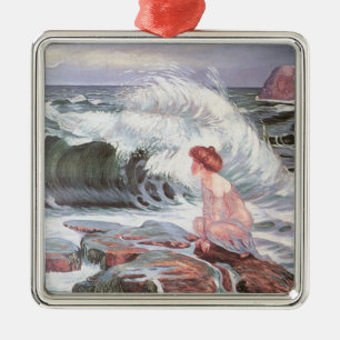 Woman and the Wave (by Frantisek Kupka) Metal Tree Decoration