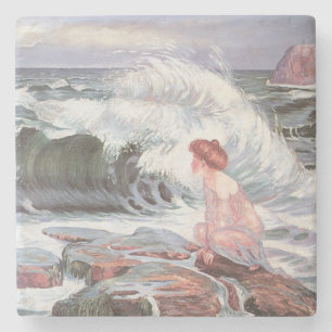Woman and the Wave (by Frantisek Kupka) Stone Coaster