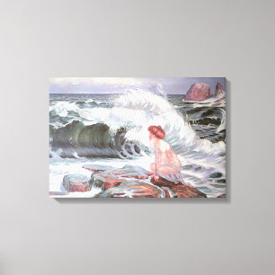 Woman and the Wave by the Beach (Frantisek Kupka) Canvas Print