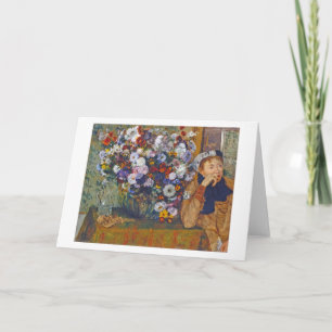Woman and Vase of Flowers, Edgar Degas Card