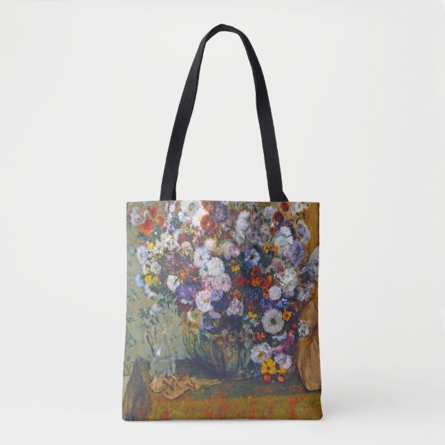 Woman and Vase of Flowers, Edgar Degas Tote Bag (Front)