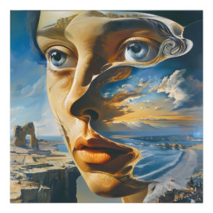 Woman and World Surrealism Photo Print