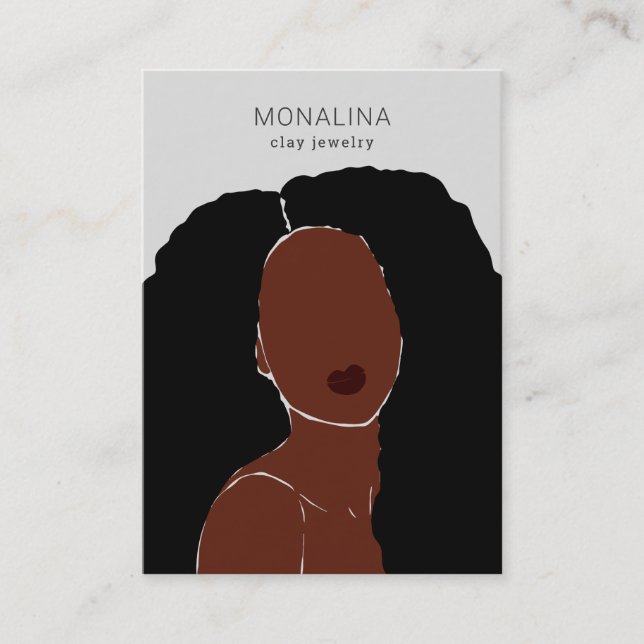Woman Art African Earring Jewellery Display  Business Card (Front)