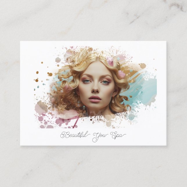 *~* Woman Artsy Luxe QR Women Girly Glam  Business Card (Front)