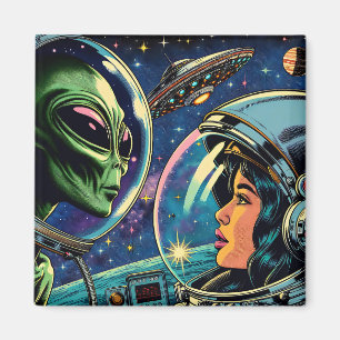 Woman Astronaut Meets Extraterrestrial Alien Magnet