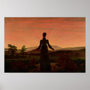 Woman at dawn poster