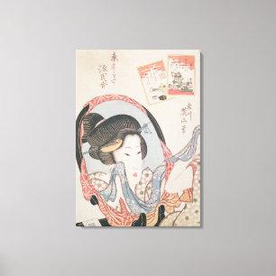 Woman at her Mirror, published c.1830 Canvas Print