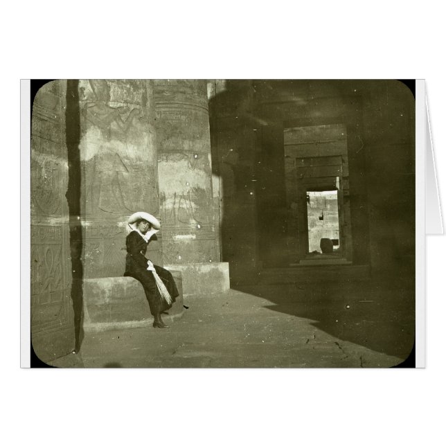 Woman at Kom Ombo temple, Egypt, early 1900s (Front Horizontal)