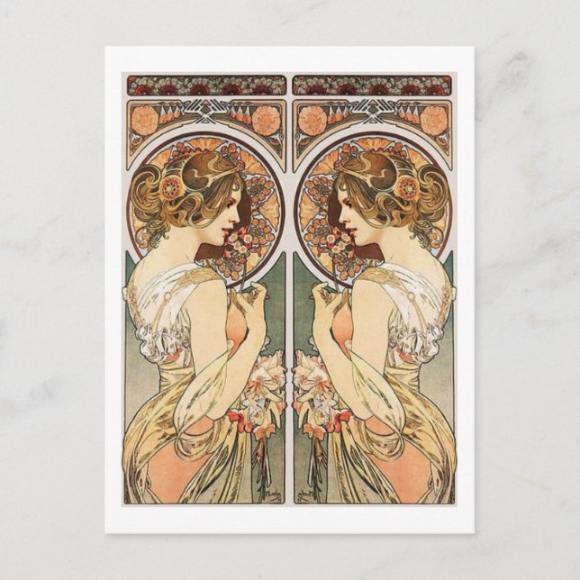 Woman at Mirror Postcard (Front)