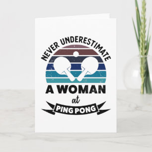 Woman at Ping Pong Funny table tennis Gift Moms Card