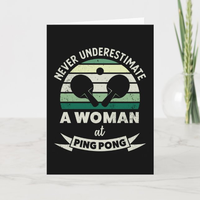 Woman at Ping Pong Funny table tennis Gifts Mom Card (Front)