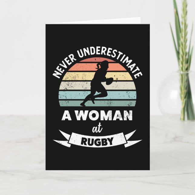 Woman at Rugby Funny Sports Gift Mom Card (Front)