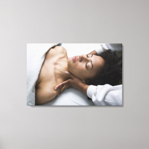 Woman at spa canvas print