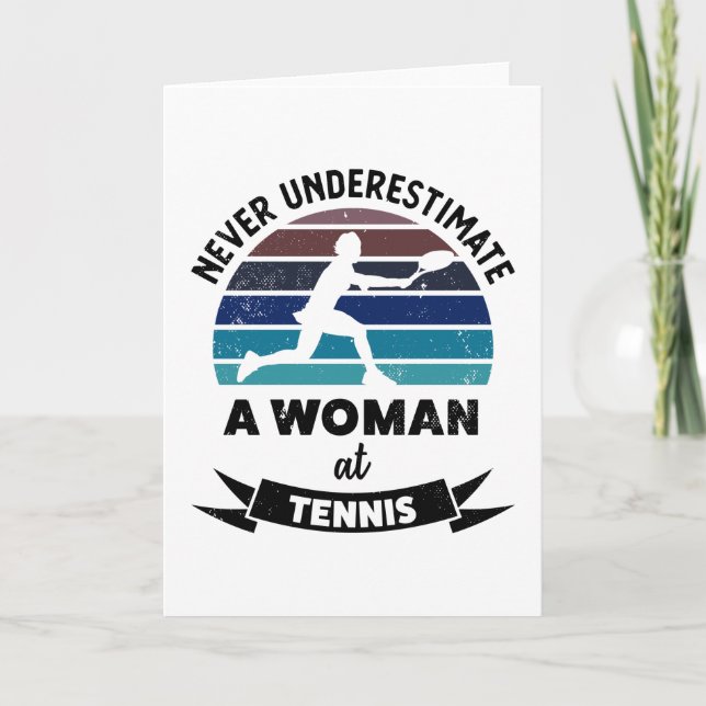 Woman at Tennis Funny Sports Gift Moms Card (Front)