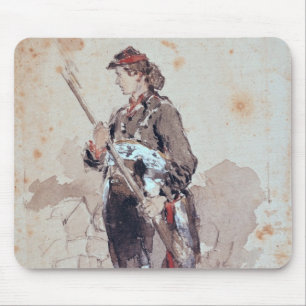 Woman at the Hotel de Ville Mouse Mat
