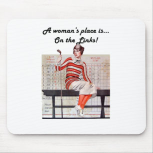 Woman at the links mouse mat