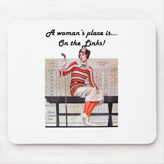 Woman at the links mouse mat (Front)