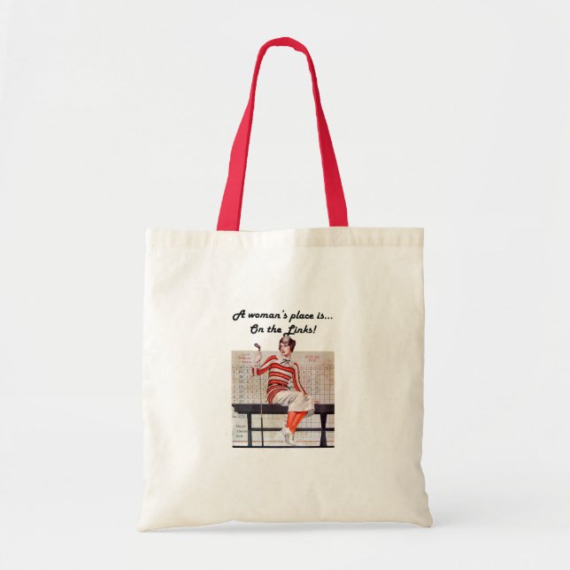 Woman at the links tote bag (Front)