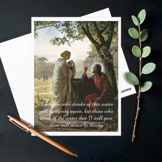 Woman at the Well, Religious Postcard