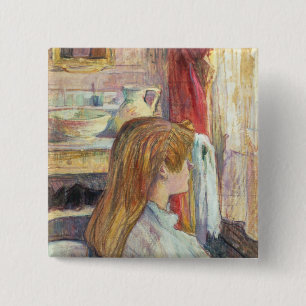 Woman at the Window, 1893 15 Cm Square Badge