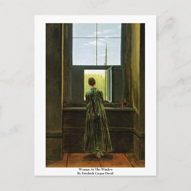 Woman At The Window By Friedrich Caspar David Postcard (Front)