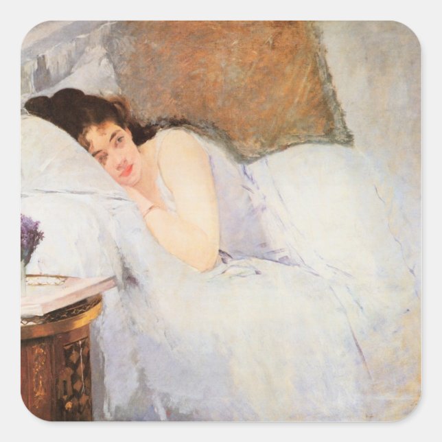 Woman Awakening, 1876 (oil on canvas) Square Sticker (Front)
