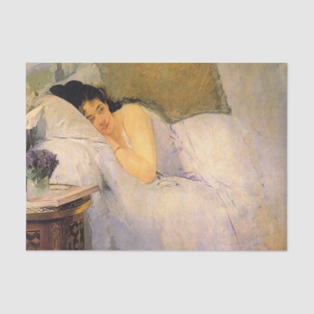 Woman Awakening by Eva Gonzales Tissue Paper (Front)