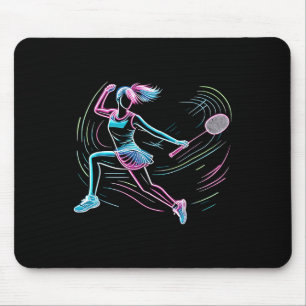 Woman Badminton Player Shuttle Women Badmintoner Mouse Mat