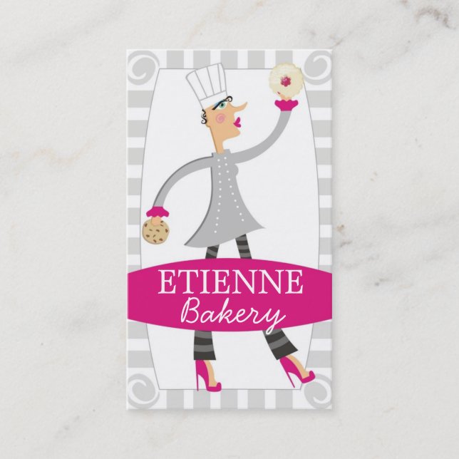 Woman baker pastry chef cookies business cards (Front)
