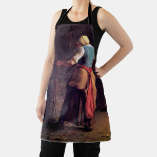Woman Baking Bread, Jean-Francois Millet Apron