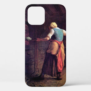 Woman Baking Bread, Jean-Francois Millet iPhone 12 Case