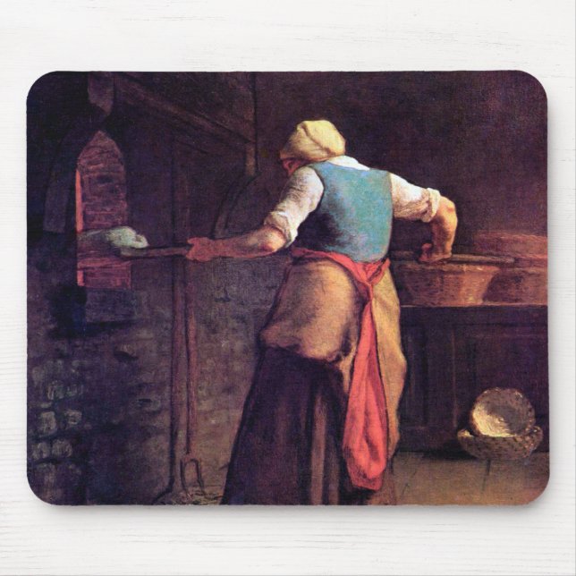 Woman Baking Bread, Jean-Francois Millet Mouse Mat (Front)