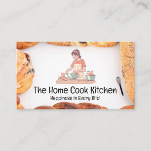 Woman Baking in Kitchen   Pastries Business Card