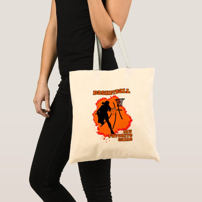 Woman Basketball Player Favourite Game  Tote Bag (Front (Product))