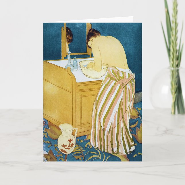 Woman Bathing, Mary Cassatt Card (Front)