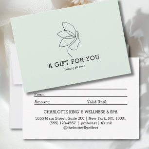 Woman Beauty Line Art Green Gift Certificate