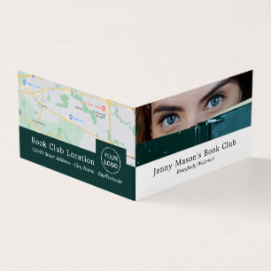 Woman Behind Book, Book Club Detailed Business Card