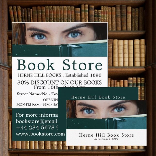 Woman Behind Book, Book Store Business Card (Creator Uploaded)
