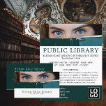 Woman Behind Book, Library Advertising Flyer<br><div class="desc">Woman Behind Book,  Library Advertising Flyers By The Business Card Store.</div>