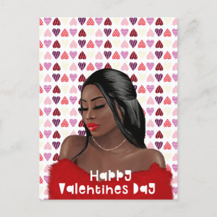 Woman Black History Valentines Day Postcard